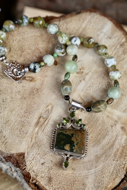 Agate/moss agate/peridot/handmade clay beads/jasper/prehinte