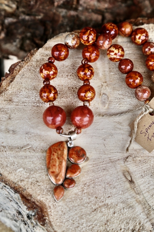Sponge coral/fire agate/agate