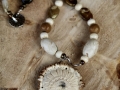 bone/conch beads/agate